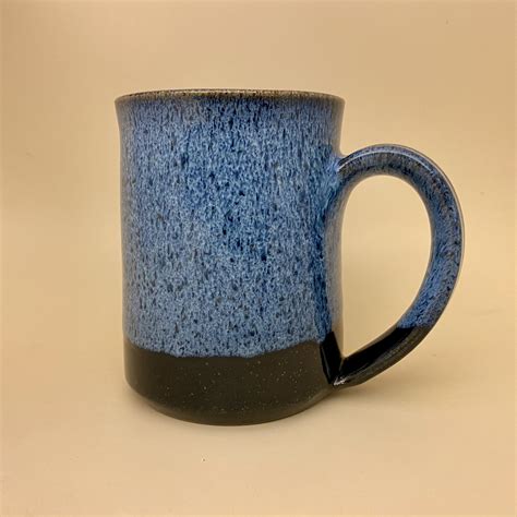 416 Mug Dark Blue On Black Straight Wizard Of Clay Pottery