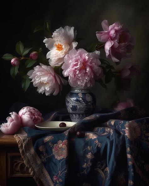 A Vase Filled With Pink Flowers Sitting On Top Of A Table