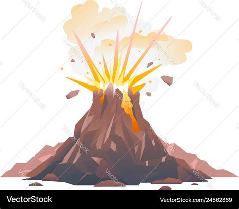 Volcano Eruption Isolated Royalty Free Vector Image