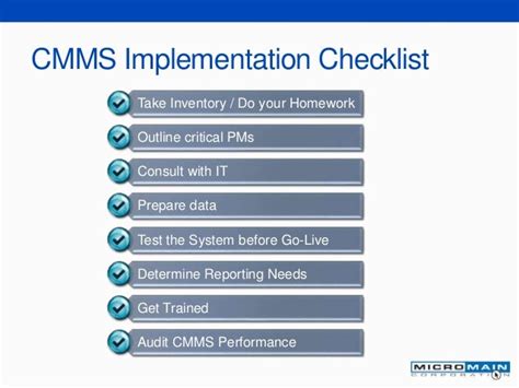 8 Steps to Successful CMMS Implementation