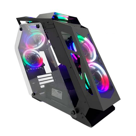 Abinete Gamer Pixxo Gs Preto Rgb C Fans Lateral Vidro Hthd Store