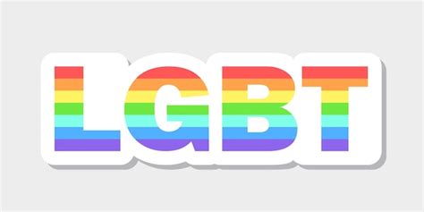 Etiqueta Engomada De Letras Lgbt Con Letras De Colores Del Arco Iris