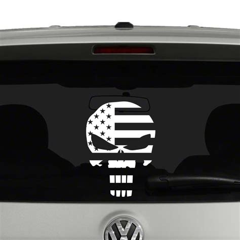 Punisher Skull With American Flag Vinyl Decal Sticker