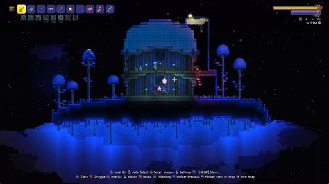 Mushroom house on a sky island! : Terraria