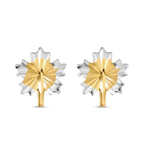 22ct Gold Flower Earring With Rhodium Finish PureJewels UK