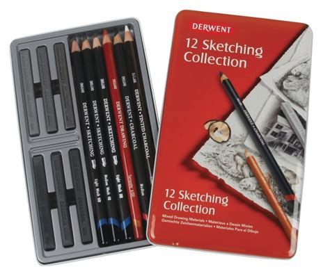 Derwent Sketching Collection 12 Set Of Artist Pencils Charcoal