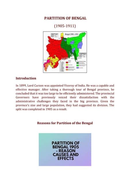 Partition of Bengal | PDF