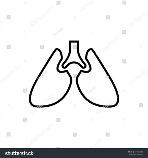 Human Lung Line Icon Illustration Isolated Stock Vector Royalty Free