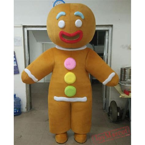 Christmas Costume Adult Gingerbread Man Mascot