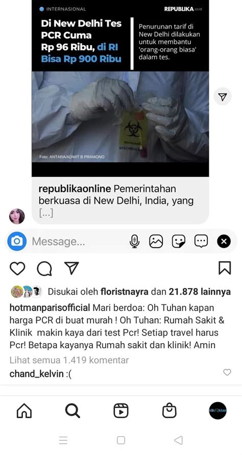 Hotman Paris Posting Harga Tes Pcr Di India Dan Indonesia Sebut Rs Dan