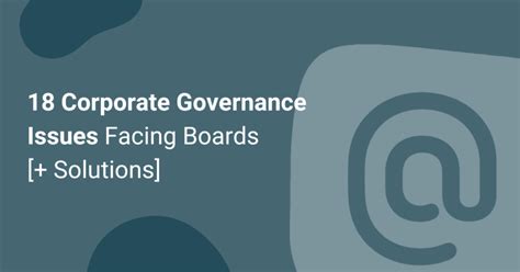 Common Corporate Governance Issues Solutions Included