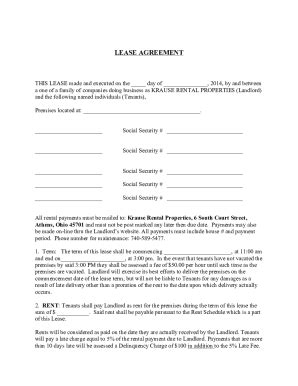 Fillable Online Lease Agreement Sample Clauses Sampleslaw