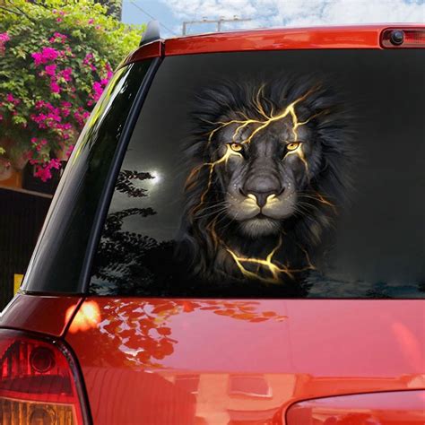 Jesus Car Sticker God Lovers Lion Lightning The King Savior Christian ...