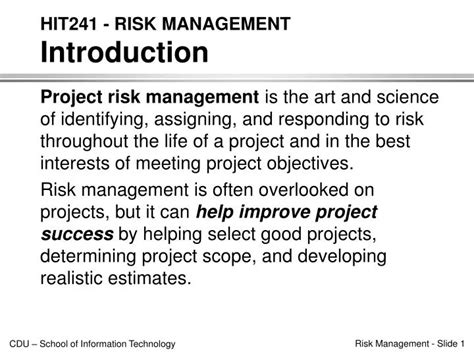 Ppt Hit241 Risk Management Introduction Powerpoint Presentation Free Download Id 1472909