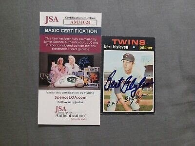 BERT BLYLEVEN 1971 Topps 26 Autographed Signed Card TWINS JSA ROOKIE