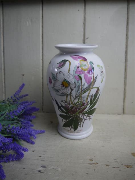 Vintage Portmeirion Vase Botanical Pattern Etsy Uk Botanical