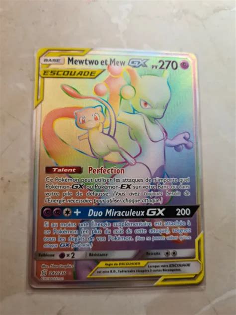 RARE CARTE POKÉMON Mewtwo Et Mew Escouade GX 242 236 PV270 Harmonie des