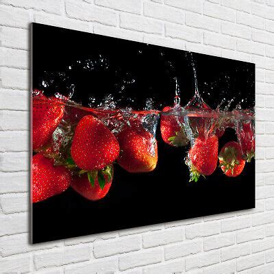 Tulup Image Sur Verre Acrylique Tableaux 100x70 Fraises Sous L Eau EBay