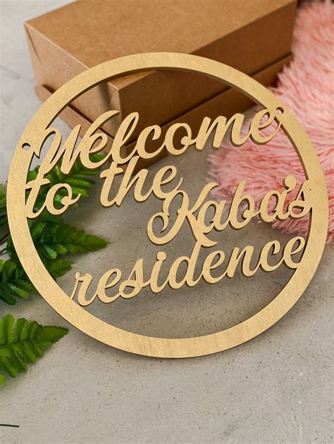 Personalized Welcome Door Sign Any Text Sign Custom Wooden Etsy