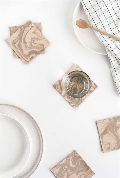 Diy Marbled Leather Coasters Homey Oh My