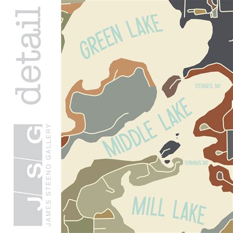 Lauderdale Lakes Wisconsin Art Map Print By James Steeno Etsy