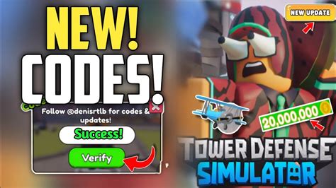 NEW ALL WORKING CODES FOR TOWER DEFENSE SIMULATOR 2024 ROBLOX