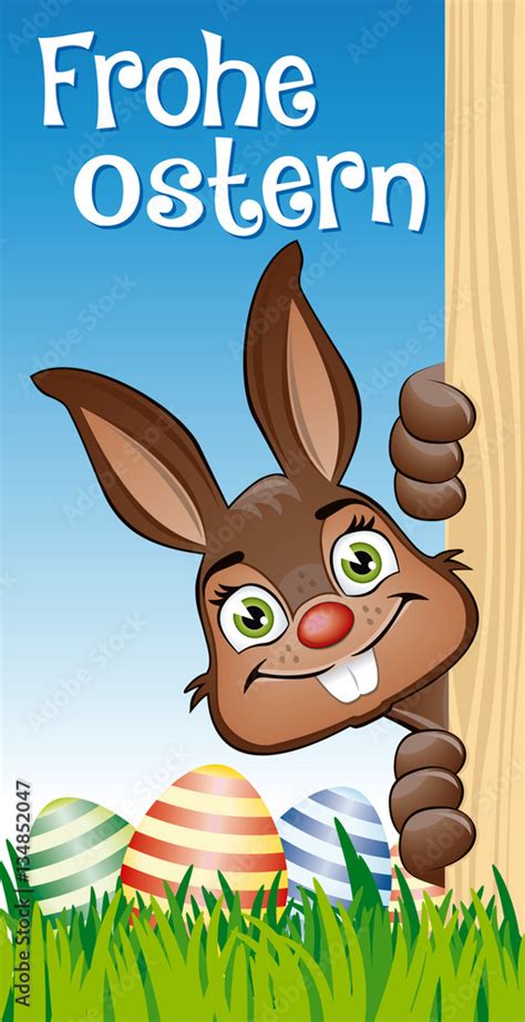 Flyer Als Karte Zu Ostern Mit Osterhase Und Ostereiern Vector Vektor