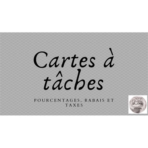 Cartes T Ches Pourcentages Rabais Et Taxes