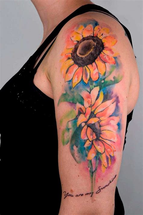 Top More Than 83 Sunflower Watercolor Tattoo In Cdgdbentre