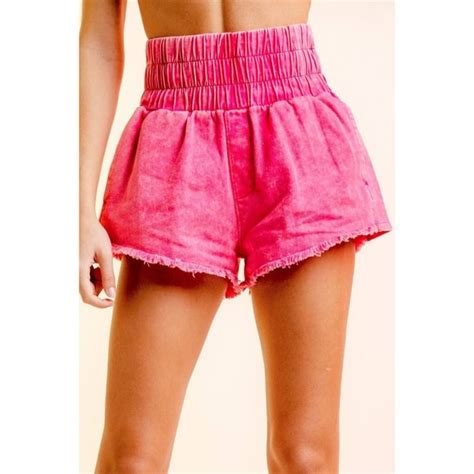 New In Shorts New In Shorts Womens Medium Hot Pink Acid Wash Raw