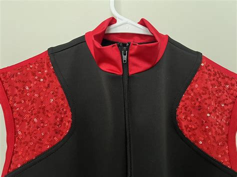 Weissman One Piece Black Red Sequin Dance Hip Hop C Gem