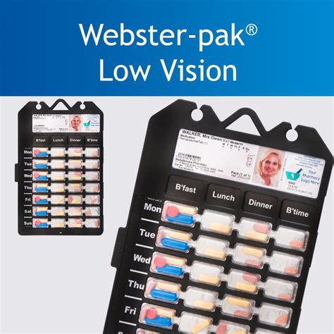 Webster Pak® Low Vision Webstercare Medication Management