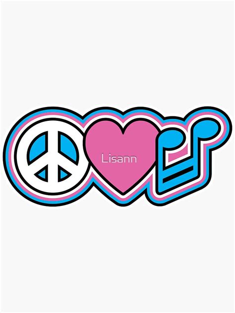 Peace Love Music Symbols Sticker For Sale By Lisann Redbubble