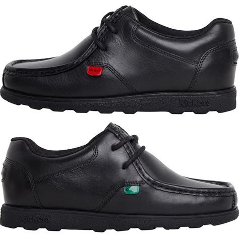 Buy Kickers Junior Boys Fragma Lace Leather School Shoes Black