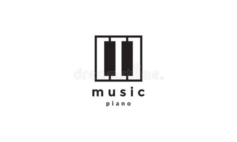 Simple Shape Piano Square Logo Symbol Vector Icon Illustration Graphic