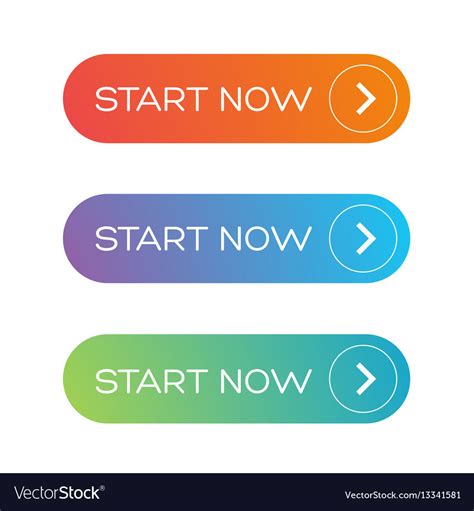 Start Now Web Button Set Royalty Free Vector Image