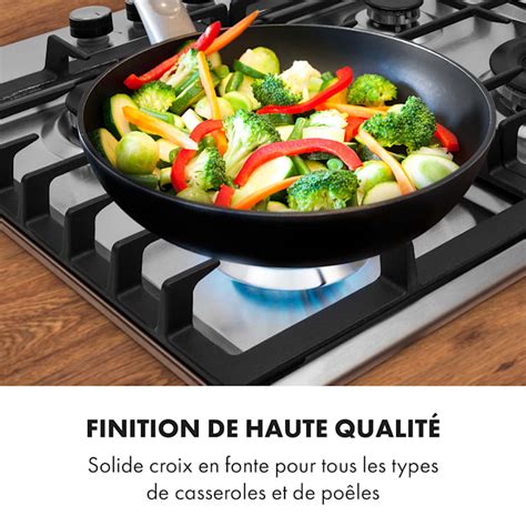 Klarstein Ignito 4 Table de cuisson à gaz 4 zones 4 brûleurs Inox