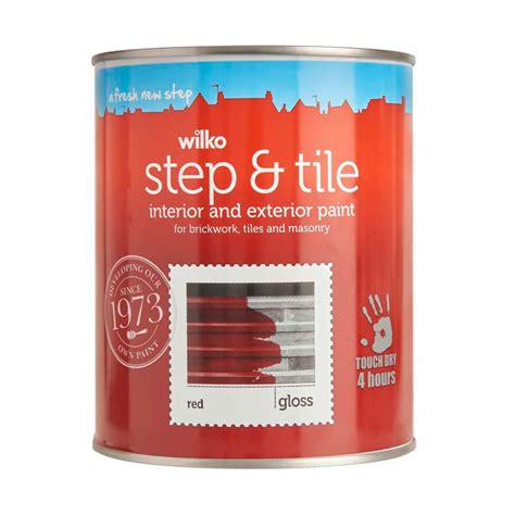 Wilko Step & Tile Red Gloss Paint 1L | Next Day Delivery | Tile Paint