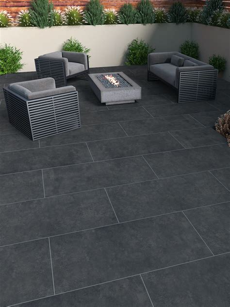 Earth Anthracite Virtue Vitrified Porcelain Paving Slabs X Pack