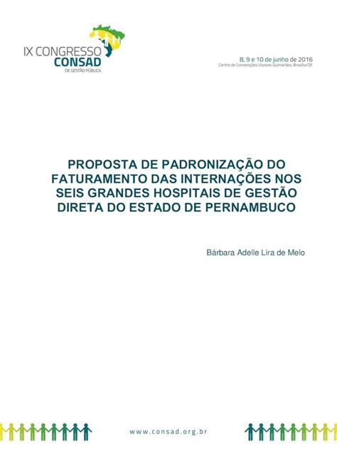 Pdf Proposta De Padroniza O Do Faturamento Das O Objetivo Do