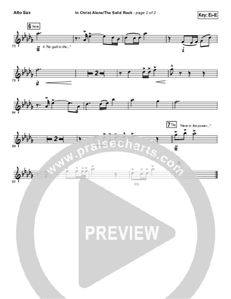 In Christ Alone Solid Rock Medley Alto Sax Sheet Music PDF Travis