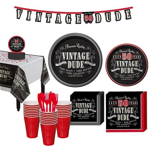 Vintage Dude 50th Birthday Party Kit 50th Birthday Party Supplies