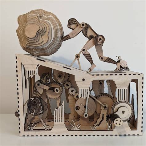 Sisyphus Automata Kinetic Sculpture Laser Cut Files Svg Files Glowforge