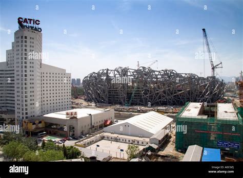 The National Stadium, Olympic Construction Project in Beijing Stock ...