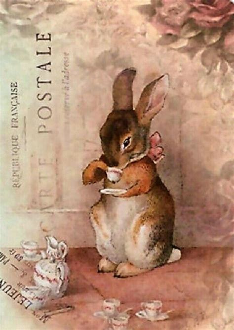 Bunny Art Vintage Postcards Rabbit Art