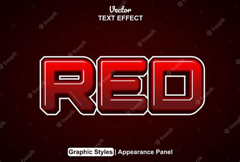 Premium Vector Red Text Effect With Graphic Style And Editable