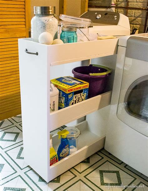 DIY Slim Rolling Laundry Cart {Free Plans}