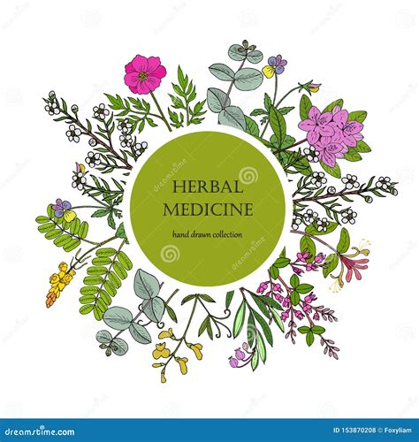 Diversa Colecci N De Las Plantas Medicinales Ilustraci N Del Vector