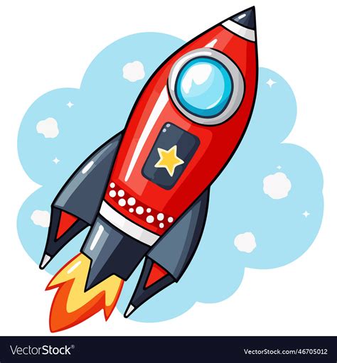 Rocket - cute style Royalty Free Vector Image - VectorStock