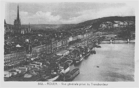 Rouen Vue G N Rale Prise Du Transbordeur Carte Postale Ancienne Et